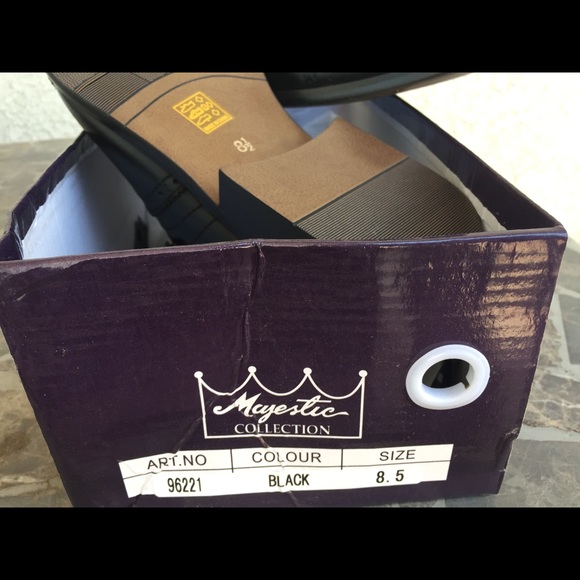 NWT Mens formal slip on leather lining black dress shoes #96221 - Picture 8 of 11